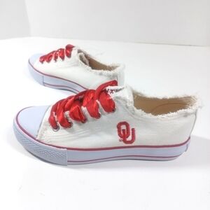 Spirit Ready Oklahoma White Red Sneakers Shoes Twill Women's Size 6